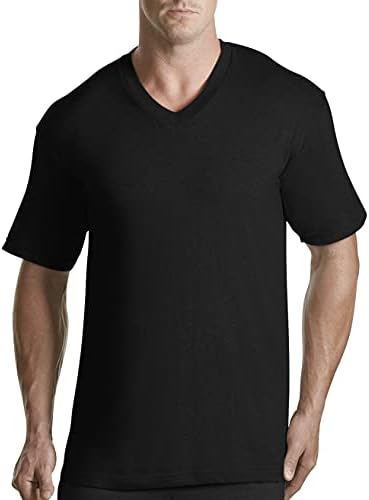 מפרץ הארבור מאת חולצות טריקו עם צווארון V הגדולים והגבוהים של DXL בגברים | חולצות שרוול קצר עם חורי